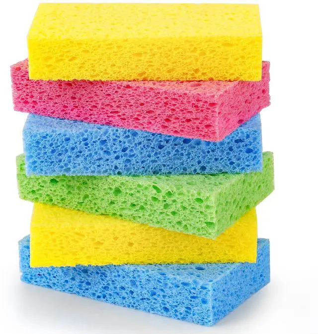 Main image of Cellulose Sponges, Heavy Duty Kitchen Sponges, Non-Scratch, 6 Pack