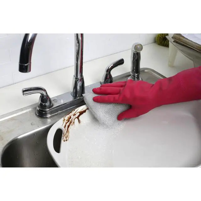 Alt view image 3 of 4 - Sparkle Scrub Sponge Set Absorbent Sponges with Scrubber Exterior Dishwasher-Safe, 4-Pack