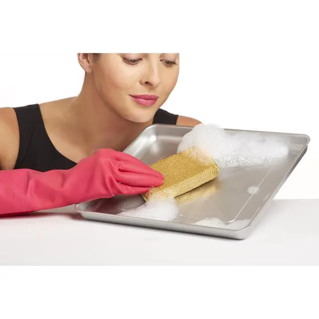 Alt view image 4 of 4 - Sparkle Scrub Sponge Set Absorbent Sponges with Scrubber Exterior Dishwasher-Safe, 4-Pack