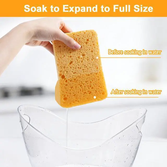 Alt view image 3 of 7 - 2pcs Car Sponges, Super Absorbent Large Cleaning Sponges, Non-Scratch Sponge for Home/Kitchen/Boat Bail & Car Washing (Small 3.94×2.76inch)
