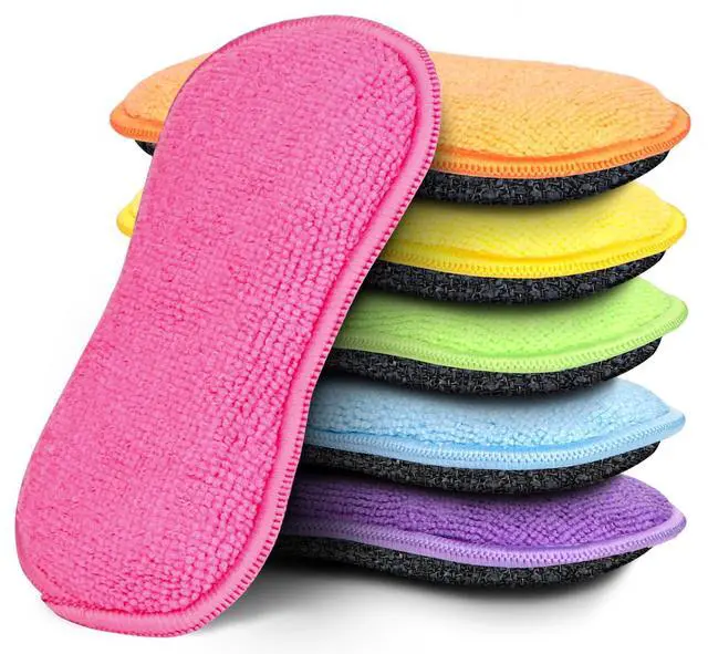 Main image of 6 Pack Multi-Purpose Scrub Sponges Kitchen, Dish Sponge, Non-Scratch Microfiber Sponge for Efficiently Cleaning Dishes, Pots, and Pans (Multicolor)