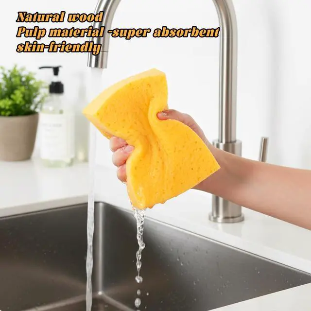 Alt view image 3 of 7 - Large Sponges for Cleaning 6x4 Big Sponge Cellulose Sponges
