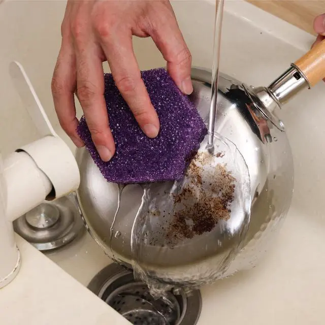 Alt view image 3 of 7 - 3 Pack Kitchen Cleaning Sponge Non Scratch Dishwashing Scrub Sponges Heavy Duty Reusable Cleaning Pads