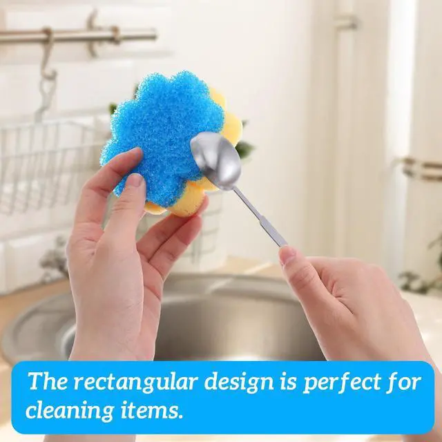 Alt view image 6 of 7 - 3pcs Flower Sponges, Dual-Sided Temperature Scrubbies for Dishes