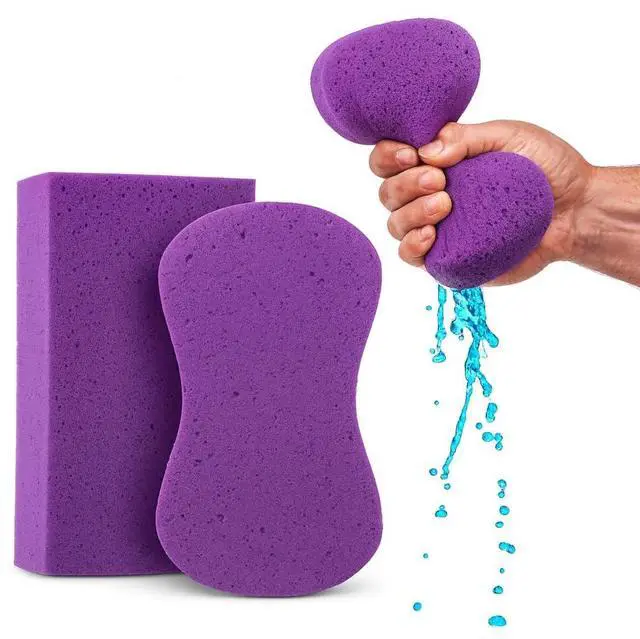 Main image of for Cleaning - Purple 2 Pack, Large Sponges for Car Washing, Tile & Grout, All Purpose Cleaning