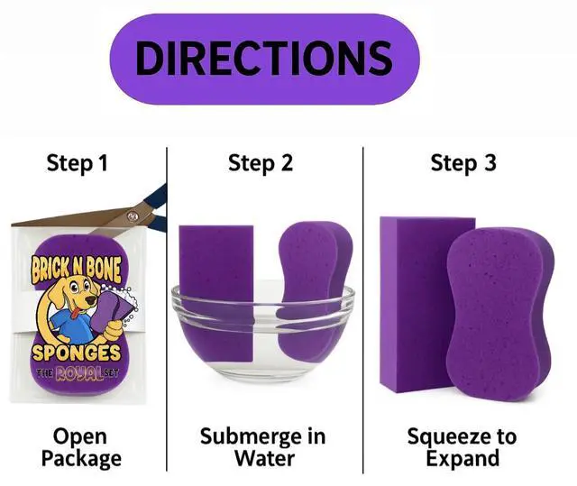 Alt view image 3 of 7 - for Cleaning - Purple 2 Pack, Large Sponges for Car Washing, Tile & Grout, All Purpose Cleaning
