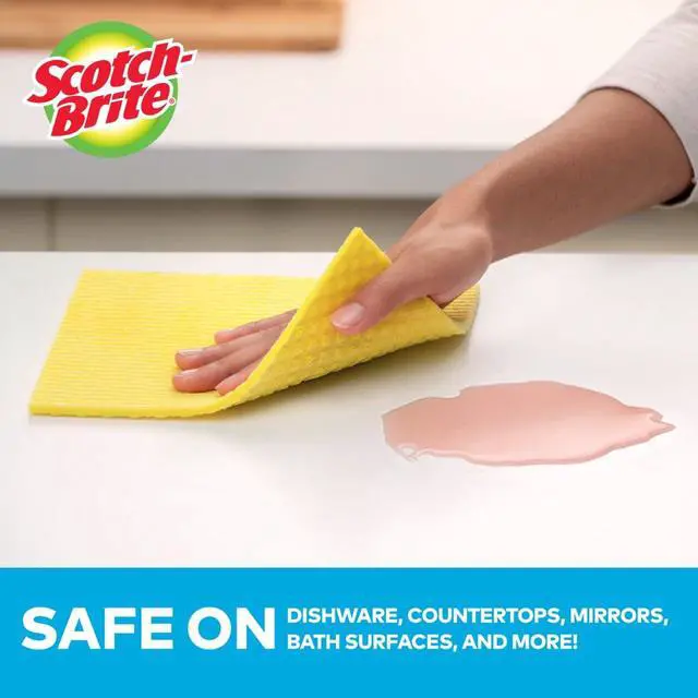 Alt view image 3 of 6 - Sponge Cloths, Reusable Dish Towel that Absorbs Like a Sponge, Dishwasher-Safe Wipes that are Ideal for Nonstick Cookware, Tile, Countertops, Mirrors, and Faucets, 2 Dish Towels
