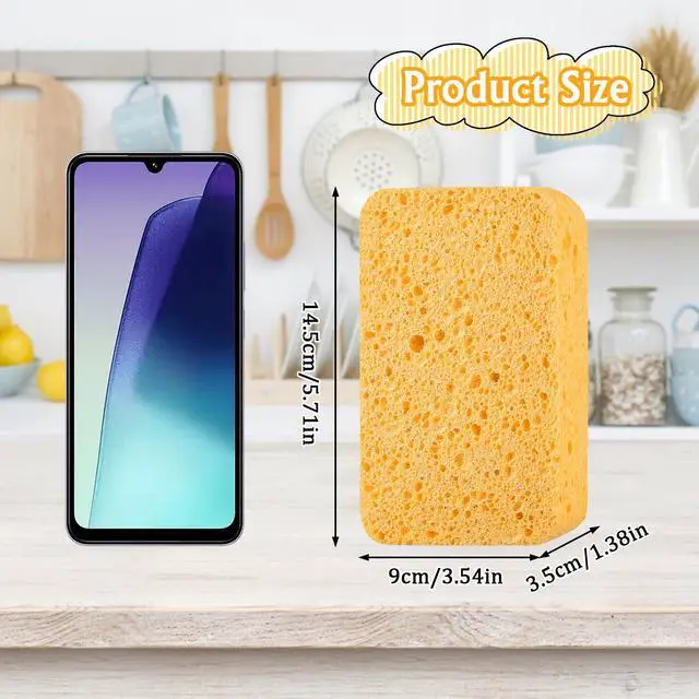 Alt view image 2 of 7 - Car Cleaning Sponge, Sponges for Household Use, Super Absorbent Non-Scratch Sponge for Cleaning Home/Kitchen/Boat Bail & Car Washing (5.71x3.54x1.38 Inch)