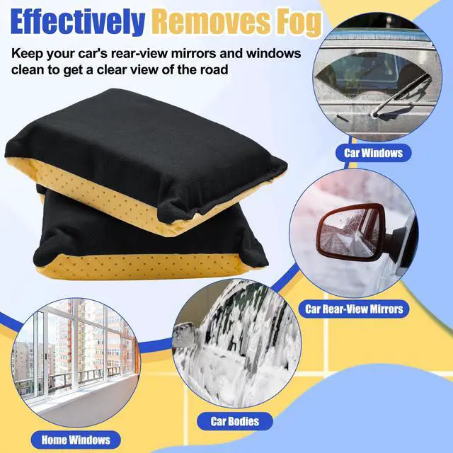Alt view image 6 of 7 - 2PCS Window Defogger Sponge, Absorbent Window Glass Defogger Car Windshield Cleaner for Auto Cleaning (Yellow+Black)