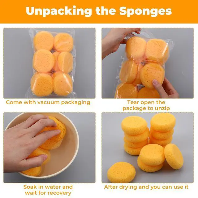 Alt view image 7 of 7 - 15 Pcs Pottery Sponges 2.7inch, Round Tack Sponges, Clay Sponge for Cleaning, Paint Sponge for Acrylic Painting, Pottery Tools for Kitchen Shoes Leather Care