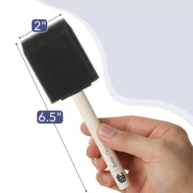 Alt view image 3 of 7 - Foam Paint Brushes, 2 Inch, 16 Pack, Wooden Handle
