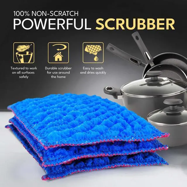 Alt view image 5 of 7 - Durable Quilted Dish Cloth for Washing Dishes - Reusable Scouring Pad- Sponge Alternative for Non-Scratch Cleaning Sink Scrubber - for Dishes, Tiles, Floor and Other Surfaces - Pack of 1
