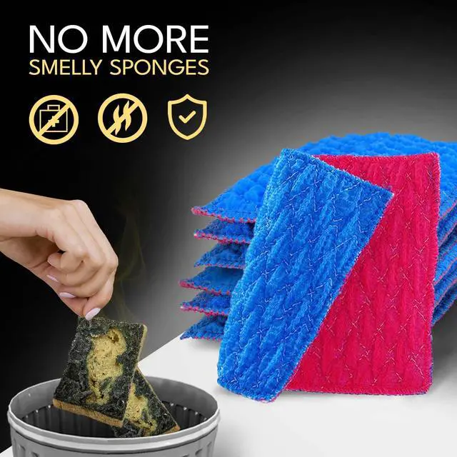 Alt view image 7 of 7 - Durable Quilted Dish Cloth for Washing Dishes - Reusable Scouring Pad- Sponge Alternative for Non-Scratch Cleaning Sink Scrubber - for Dishes, Tiles, Floor and Other Surfaces - Pack of 1