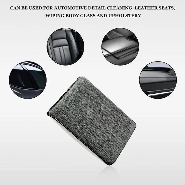 Alt view image 6 of 6 - 2 PCS Car Interior Scrubbing Sponges, 5.7"×3.9" Microfiber Cleaning Scrub Pad with Two Sides, Soft Detailing Sponge Interior Scrubbing Applicator for Cars Trucks SUVs