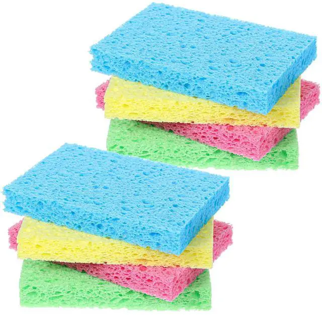 Main image of 8PCS Cellulose Sponges, Colorful Non Scratch Sponges for Cleaning Dishes, Household Scrubbing Sponge Bulk, Compressed Natural Sponge for Kitchen Bathroom Sink(4 Colors)
