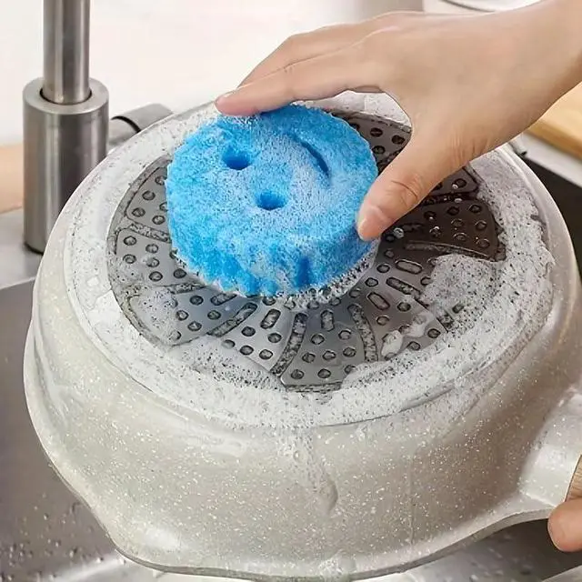Alt view image 3 of 7 - 3pcs Multi-Purpose Cleaning Sponges - Thermosensitive, Ideal for Kitchen, Bathroom & Car Wash - Durable PC Material