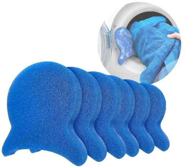 Main image of 6 Pack Reusable Washing Machine Lint Remover Sponge, Lightweight Laundry Pet Hair Catcher Sponge, Easy to Use Lint & Fluff Cleaner for Clothes, Efficient Hair Absorber for All Washer Types