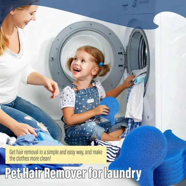 Alt view image 2 of 7 - 6 Pack Reusable Washing Machine Lint Remover Sponge, Lightweight Laundry Pet Hair Catcher Sponge, Easy to Use Lint & Fluff Cleaner for Clothes, Efficient Hair Absorber for All Washer Types
