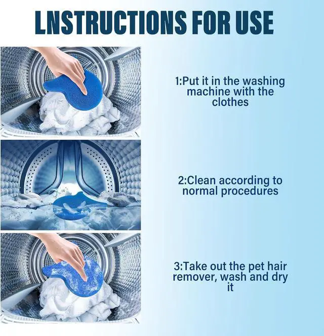 Alt view image 4 of 7 - 6 Pack Reusable Washing Machine Lint Remover Sponge, Lightweight Laundry Pet Hair Catcher Sponge, Easy to Use Lint & Fluff Cleaner for Clothes, Efficient Hair Absorber for All Washer Types