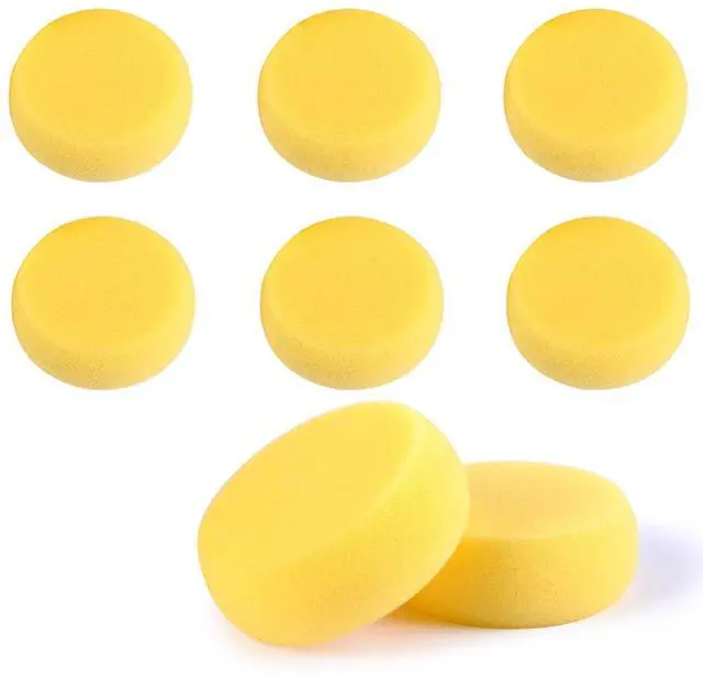 Main image of 8 Pcs Round Painting Sponge 2.96inch Yellow Artist Sponges Watercolors Sponges for Face Painting Art Crafts