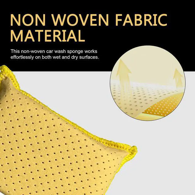 Alt view image 4 of 6 - Windshield Cleaning Sponge Block, Double-Sided Microporous Defogger for Car Window Glass, Washable Super Absorbent Anti-Scratch Suede Sponge, Portable Cleaning Tool for Most Cars (Yellow)