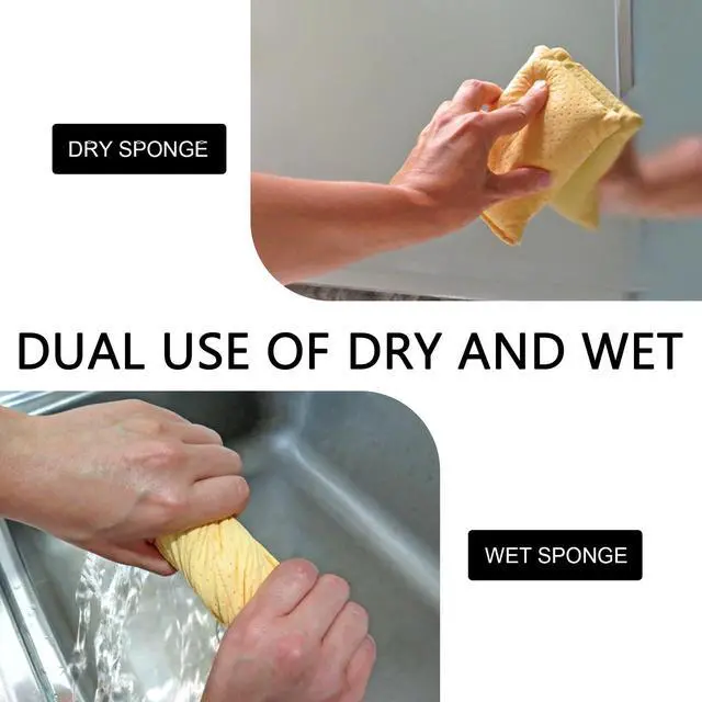 Alt view image 5 of 6 - Windshield Cleaning Sponge Block, Double-Sided Microporous Defogger for Car Window Glass, Washable Super Absorbent Anti-Scratch Suede Sponge, Portable Cleaning Tool for Most Cars (Yellow)