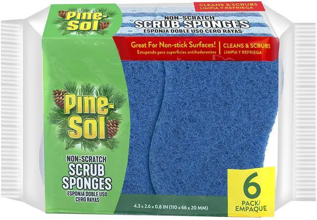 Main image of Non Scratch Scrub Sponges - Double Sided Dish Scrubber Safe for Nonstick Cookware - Kitchen Essentials for Dishwashing and Cleaning, 6 Pack, Blue