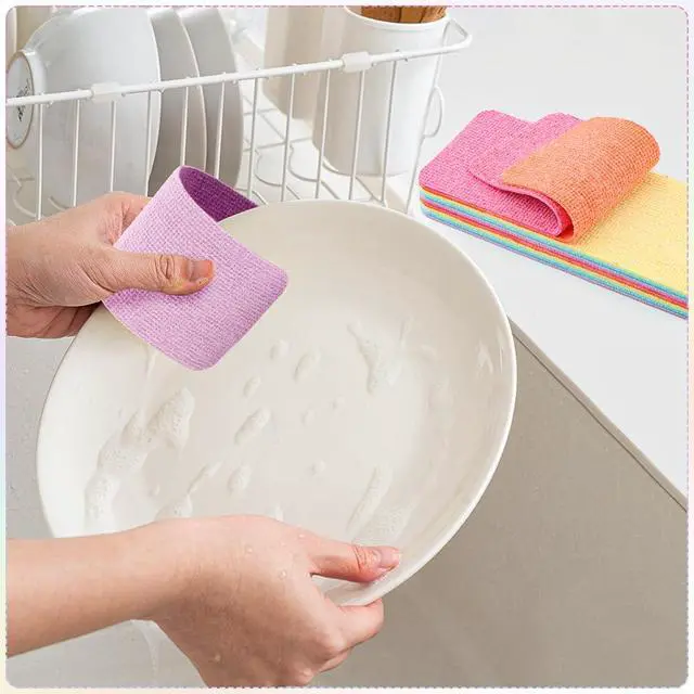 Alt view image 5 of 7 - 12 Layer Super Microfiber Sponge, Rainbow Multi-Layered Tear-Off Rags, Quick Drying Cellulose Sponges for Cleans Kitchen, Bathroom & More, Durable, Reusable