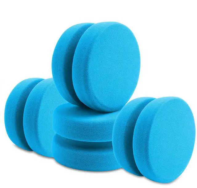 Main image of 4PCS Double-Side Round Paint Sponge Applicators - 3.1 Inch Blue Round Detail Sponges Painting Sponges for Acrylic Oil Watercolor Art & Car Waxing Kitchen Cleaning