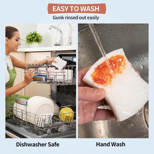 Alt view image 6 of 7 - Natural Dish Sponge 12 Pack, Non-Scratch Scrub Kitchen Sponge, Eco Multipurpose, Odor-Less Dual-Sided for Dish Washing & Household Cleaning