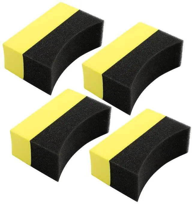 Main image of Car Tire Applicator Dressing Shine Sponge, 4PCS Vehicle Contour Wheel Wax Buffing Applicator Pads, Auto Tire Shine Detailing Cleaning Sponge Tool, Universal for SUV RV Truck