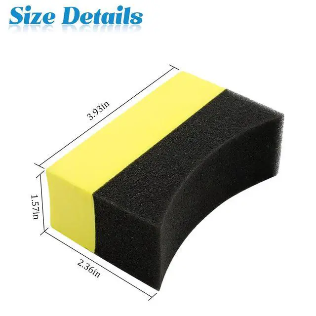 Alt view image 2 of 6 - Car Tire Applicator Dressing Shine Sponge, 4PCS Vehicle Contour Wheel Wax Buffing Applicator Pads, Auto Tire Shine Detailing Cleaning Sponge Tool, Universal for SUV RV Truck