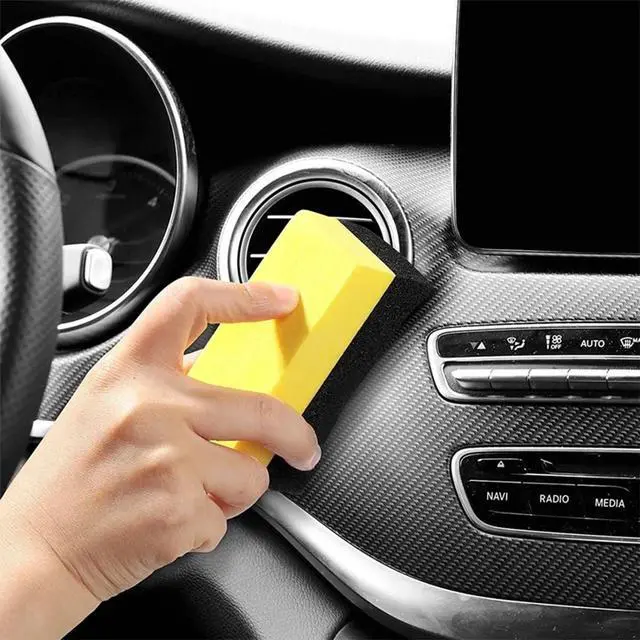 Alt view image 6 of 6 - Car Tire Applicator Dressing Shine Sponge, 4PCS Vehicle Contour Wheel Wax Buffing Applicator Pads, Auto Tire Shine Detailing Cleaning Sponge Tool, Universal for SUV RV Truck