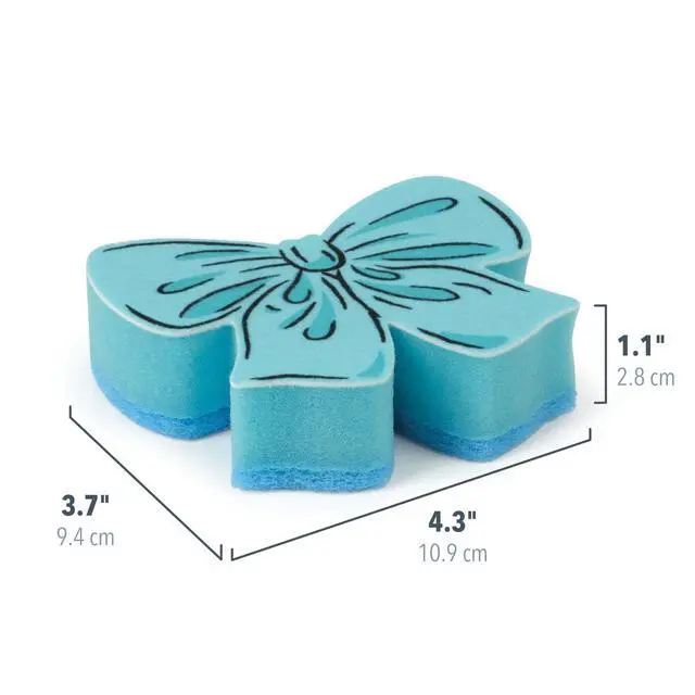 Alt view image 3 of 5 - Tidy Ties Coquette Bow Sponges, Set of 2, Pink and Blue, Durable Layered Sponges, Girly Coquette Kitchen Accessory, Gift-Ready Packaging