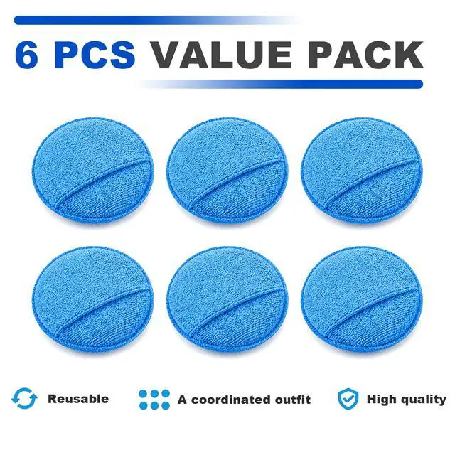 Alt view image 4 of 5 - 4 PCS Microfiber Wax Applicator Pads, 5 Inch Reusable Car Polishing Cleaning Pad with Finger Pocket, Washable Detailing Wax Applicator Buffing Sponge for Cars Trucks Motorcycles