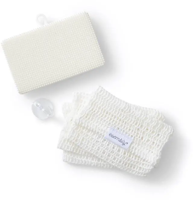 Main image of GoTwo Sudser Set - Dishwashing Kitchen Scrubber and Cleaning Sponge, Long Lasting Silicone Base with Compostable Cotton Mesh Covers