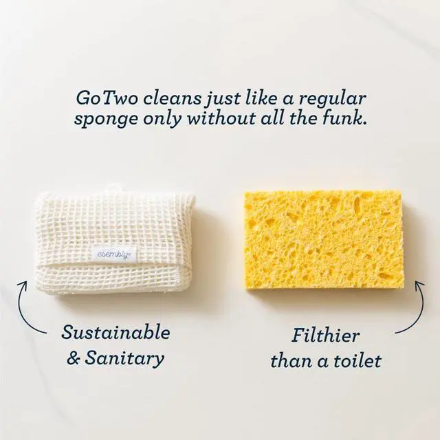 Alt view image 5 of 5 - GoTwo Sudser Set - Dishwashing Kitchen Scrubber and Cleaning Sponge, Long Lasting Silicone Base with Compostable Cotton Mesh Covers