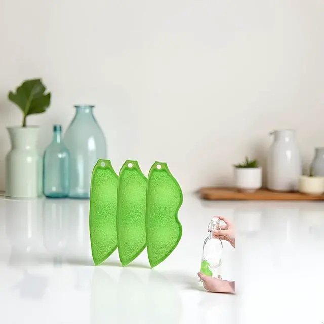 Alt view image 7 of 7 - 3 Pack Multipurpose Bean Shaped Sponge Set Heat Resistant Bottle and Internal Cleaning Sponges - Reusable entreprises Bottle Cleaning Tools Household Cleaning Sponges