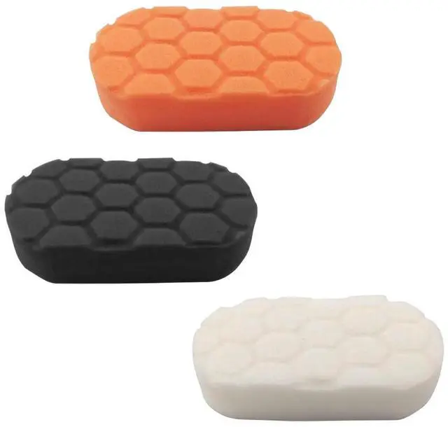 Main image of 3PCS Hand Applicator Pad Kit, Universal Easy Grip Auto Tire Waxing Foam Sponge Pads, Reusable Soft Car Tire Shine Polishing Pad for Vehicle Wheel Detailing (Multicolor)