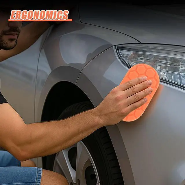 Alt view image 4 of 6 - 3PCS Hand Applicator Pad Kit, Universal Easy Grip Auto Tire Waxing Foam Sponge Pads, Reusable Soft Car Tire Shine Polishing Pad for Vehicle Wheel Detailing (Multicolor)