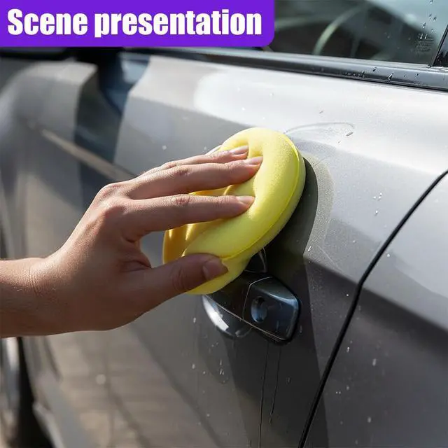 Alt view image 6 of 6 - Car Wax Applicator Pads, 4 Inch Round Soft Fine Polishing Foam Pads, Car Sponge Buffing Pad Auto Cleaning & Detailing Tool for Applying Dressings, Polishes, Waxes (12PCS)