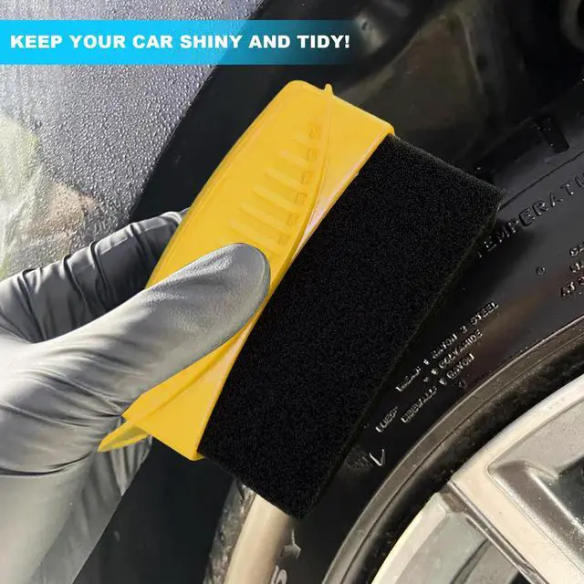 Alt view image 5 of 6 - 2PCS Tire Dressing Applicator, Reusable Car Tire Shine Sponge Pad With Lid, Durable Foam Auto Wheel Detailing for Vehicle Waxing Polishing Cleaning (Yellow)