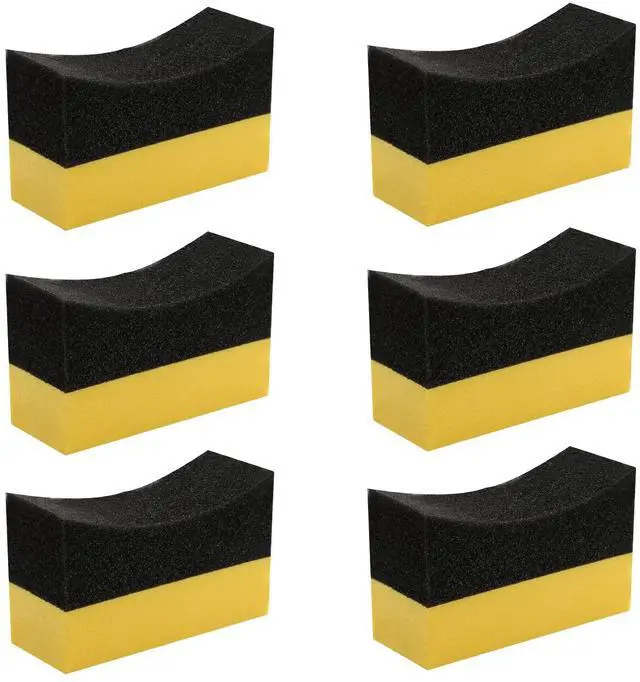 Main image of 6 Pcs Tire Applicator Dressing Shine Sponge, Tire Dressing Applicator Pads, Color Polishing Sponge for Car Glass, Painted Steel & Porcelain