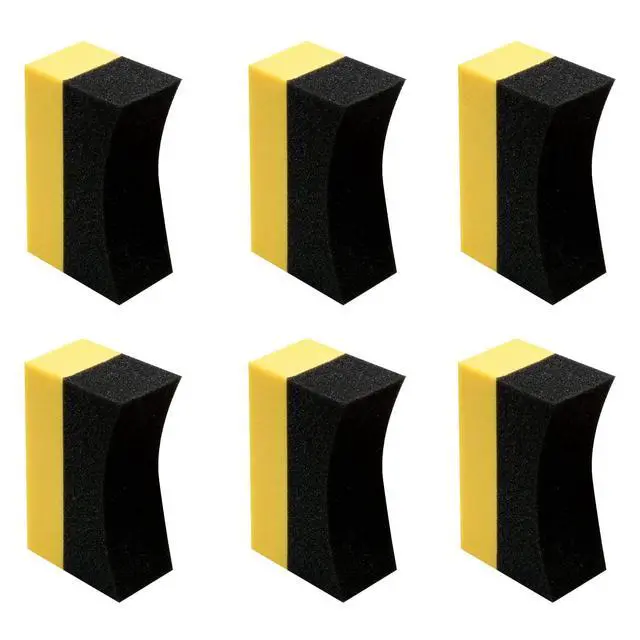 Alt view image 5 of 7 - 6 Pcs Tire Applicator Dressing Shine Sponge, Tire Dressing Applicator Pads, Color Polishing Sponge for Car Glass, Painted Steel & Porcelain