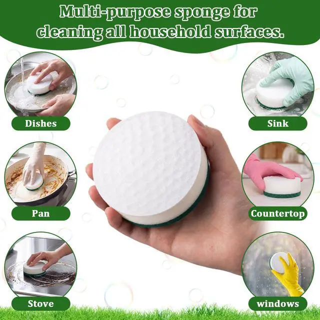 Alt view image 4 of 7 - 3 Pack Golf Ball Dish Sponge Set, Fun Kitchen Gift for Men & Golf Lovers, Inspired Cleaning Sponges Dual-Sided Non-Scratch Scrub for Birthday, Father's Day, Christmas Novelty, Kitchen