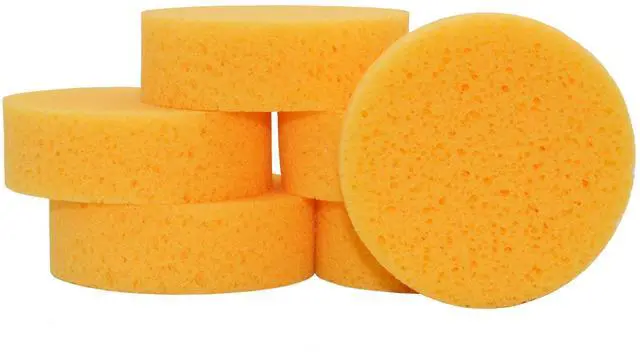 Main image of 3 Inch Round Synthetic Sponges for Crafts, Painting, Pottery, Face Painting, Watercolors & Horse Tack Cleaning | 6 Pack