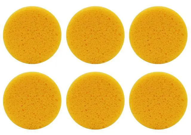 Alt view image 2 of 5 - 3 Inch Round Synthetic Sponges for Crafts, Painting, Pottery, Face Painting, Watercolors & Horse Tack Cleaning | 6 Pack
