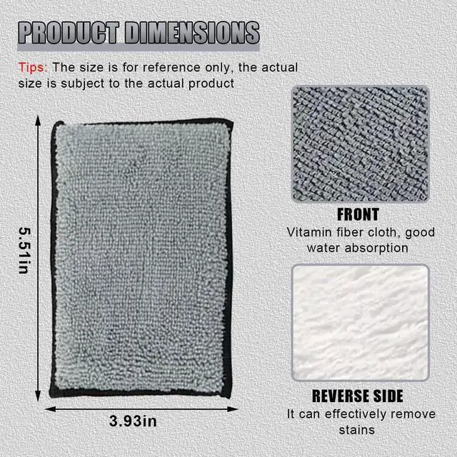 Alt view image 2 of 6 - 3PCS Car Interior Scrubbing Sponge, 5" × 3" Double Sided Microfiber Car Wax Applicator Pad, Auto Leather Detailing Cleaning Kit, Washing Sponge for Cars, Wood, Marble, Motorcycle (Grey/White)