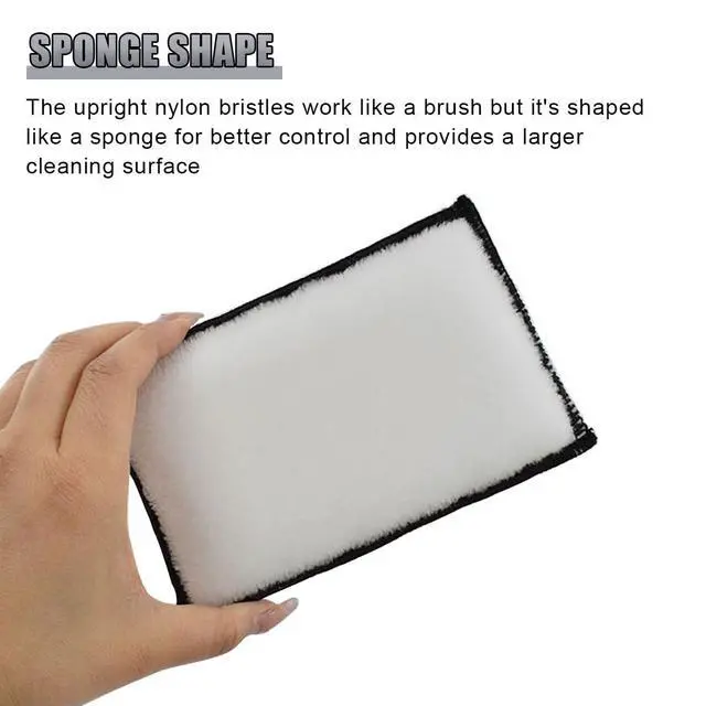 Alt view image 4 of 6 - 3PCS Car Interior Scrubbing Sponge, 5" × 3" Double Sided Microfiber Car Wax Applicator Pad, Auto Leather Detailing Cleaning Kit, Washing Sponge for Cars, Wood, Marble, Motorcycle (Grey/White)