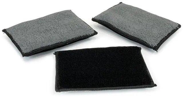 Main image of 3PCS 5"×3" Car Interior Scrubbing Sponges, Microfiber Car Wash Sponges, Auto Detailing Scrub Pads, Interior Cleaning Sponges for Car Leather, Plastic, Vinyl, Upholstery (Gray Black)